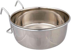TRIXIE Bowl with Holder, Stainless Steel | Madáretető (fém) kalitkákba - 900 ml / 14 cm