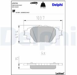DELPHI set placute frana, frana disc DELPHI LP3731 (LP3731)