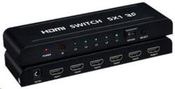 PremiumCord Comutator HDMI PREMIUMCORD 5: 1 metalic cu telecomandă și adaptor de alimentare (khswit51b)