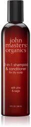 John Masters Organics Scalp 2 in 1 Shampoo with Zinc & Sage sampon és kondicionáló 2 in1 236 ml
