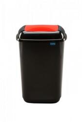 Plafor Quatro rugós billenő fedeles szemetes 45L fekete/piros (PL659-03)
