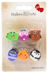 Gift Design 6 gyűjthető 3D-s lényradírból álló készlet (GDRADCUTECRE)