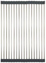 Kinghoff KH 1903 edényszárító alátét, 45x32 cm, korrózióálló, szilikon szélekkel, csúszásgátló, összecsukható, rozsdamentes acél/szürke (KH1903)