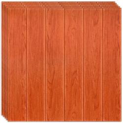 MACVI 30 db-os öntapadós 3D tapéta készlet, kívül puha habszivacs, modern dizájn bármilyen helyre alkalmas, vízálló, 70x77 méret, Macvi®, narancssárga fa panel modell (30xTapet-65)