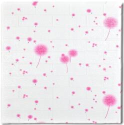 MACVI 30 db-os öntapadós 3D tapéta készlet, kívül puha habszivacs, modern dizájn bármilyen helyre alkalmas, vízálló, méretek 70x77, Macvi®, Pink Dandelion Brick Modell (30xTapet-58)