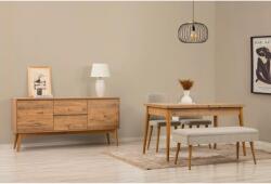 ASIR GROUP Étkezőgarnitúra Kihúzható Asztal, Szék, Konzol Asztal 5 db Vina 02 1005 - Atlanti Fenyő, Krém