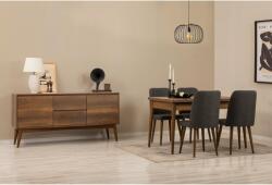 ASIR GROUP Étkezőgarnitúra Kihúzható Asztal, Szék, Konzol Asztal 6 db Vina 01 1053 - Dió, Antracit