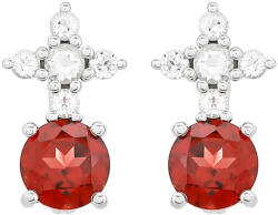  Ezüst Fülbevaló Gránáttal és Fehér Topázzal, PCY11440