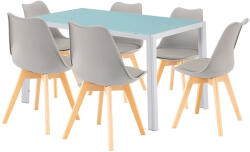 Leziter Nuvia 6+1 étkező garnitúra fehér-szürke - pepita - 80 500 Ft