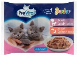 PreVital Junior Tasakos Nedves Macskaeledel Ízkeverék Szószban 4x100g