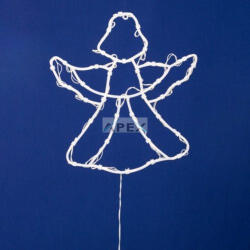 Somogyi Elektronic KID501BWW LED-es angyal ablakdísz, 33x30 cm, 35 db melegfehér LED, időzítő, elemes tápellátás, beltéri kivitel - webmuszaki