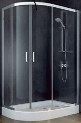 Besco Modern cabină de duș 100x80 cm semicircular crom luciu/sticlă grafit MA-108-190-G (MA108190G)