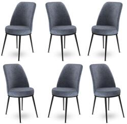 ASIR GROUP Étkezőszék Szett 6 db Dexa - Füst, Fekete