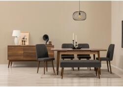 ASIR GROUP Étkezőgarnitúra Kihúzható Asztal, Szék, Konzol Asztal 7 db Vina 03 1053 - Dió, Antracit