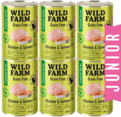  Wild Farm WILD FARM Premium Grain Free Chicken and Salmon 6x400g - gabonamentes kiscicatáp