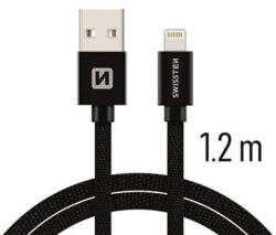 SWISSTEN Lightning (8pin) kábel Swissten opletený, 1.2M - čierny