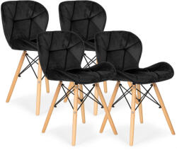 Homelux 4 db-os bársony étkezőszék fekete (KJC208_BLACK) - geminiduo