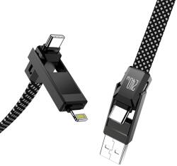 BlitzWolf BW-HDC7 4 az 1-ben prémium fonott gyorstöltő és adatkábel, 240W, 1, 2 m - Fekete