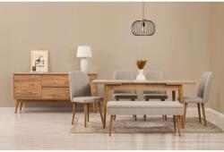 ASIR GROUP Étkezőgarnitúra Kihúzható Asztal, Szék, Konzol Asztal 7 db Vina 03 1005 - Atlanti Fenyő, Krém