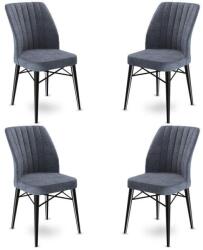 ASIR GROUP Étkezőszék Szett 4 db Flex - Füst, Fekete