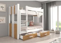 ADRK Ágy emeletes két személyes ARTA 180x80 matraccal, Fehér, Artisan - sprintbutor