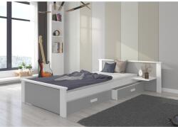 ADRK Ágy matraccal ALDEX SHELF 180x80, Fehér, Világosszürke - sprintbutor