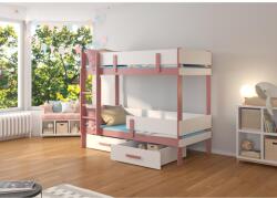 ADRK ETIONA emeletes dupla ágy 200x90, Rózsaszín, Fehér - sprintbutor