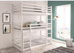 ADRK TEDRO háromszemélyes emeletes ágy matraccal 180x80, Fehér