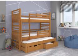 ADRK Háromszintes emeletes ágy HIPPO 200x90, éger