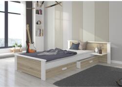 ADRK Ágy ALDEX SHELF 180x80, Fehér, Sonoma