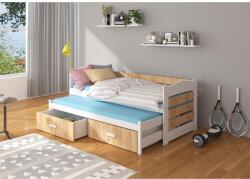 ADRK Ágykeret dupla matraccal TIARRO 200x90, Fehér, Tölgy Arany