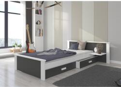 ADRK Ágy matraccal ALDEX SHELF 200x90, Fehér, Füstszürke - sprintbutor