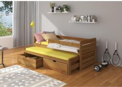 ADRK Dupla ágy korláttal és matracokkal TOMI 180x80, Tölgyfa - sprintbutor