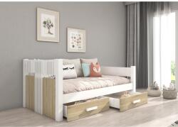 ADRK Parterowa ágy BIBI 180x80, Fehér, Sonoma