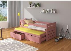 ADRK Dupla ágy korláttal TOMI 180x80, Rózsaszín - sprintbutor