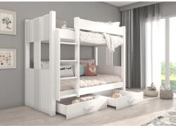 ADRK Ágy emeletes két személyes ARTA 180x80 matraccal, Fehér, Fehér