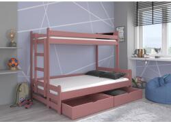 ADRK Háromszemélyes emeletes ágy matraccal BENITO 200x90, Rózsaszín
