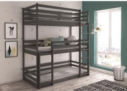 ADRK TEDRO háromszemélyes emeletes ágy 180x80, Grafitszürke - sprintbutor