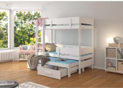 ADRK Háromszemélyes emeletes ágy ETAPO 200x90, Fehér - sprintbutor