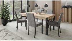 ADRK Asztal és székek garnitúra RODOS 81, Fekete, Sonoma - sprintbutor