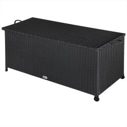 CASARIA RICCO polyrattan tárolódoboz, 122x56x61cm, fekete Casaria