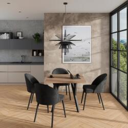 ADRK RODOS 84 asztal és szék készlet, Lefkás, Fekete - sprintbutor