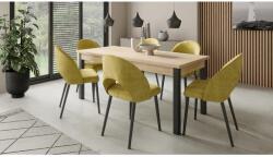 ADRK Asztal és székek garnitúra RODOS 82, Fekete, Sonoma