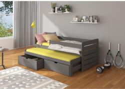 ADRK Dupla ágy korláttal TOMI 200x90, Grafit - sprintbutor