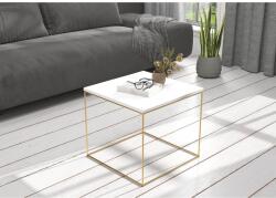 ADRK ELENA 50x50 kávéasztal, Arany, Fehér