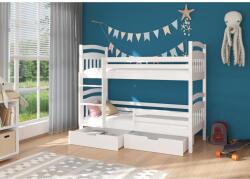 ADRK Kétszemélyes emeletes ágy matracokkal ADA 180x80, Fehér - sprintbutor