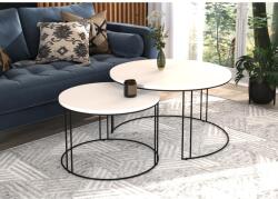 ADRK ETTA 2 az 1-ben kávéasztal, Fekete, Fehér