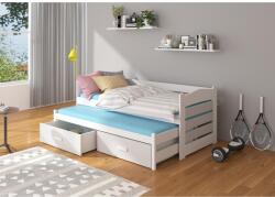 ADRK Ágykeret dupla matraccal TIARRO 180x80, Fehér, Grafitszürke - sprintbutor