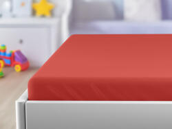 Jersey gyerek lepedő kiságyba piros 70 x 140 cm