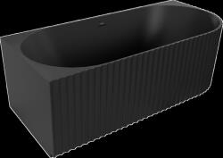 Mexen Gia, szabadon álló sarokkád, hornyolt, bal, 170 x 80 cm, fekete matt, 52701708071L-SS (52701708071L-SS)